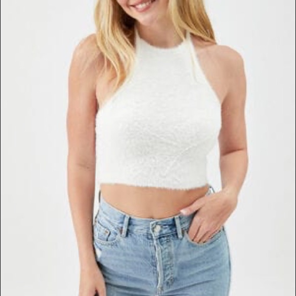 LA Hearts 90s Fuzzy Halter Top